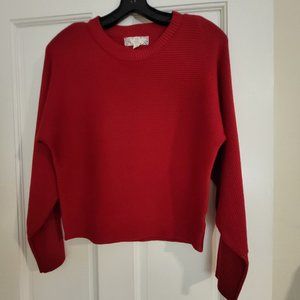 Pink Rose Vintage size XS Crop Cherry Red Sweater